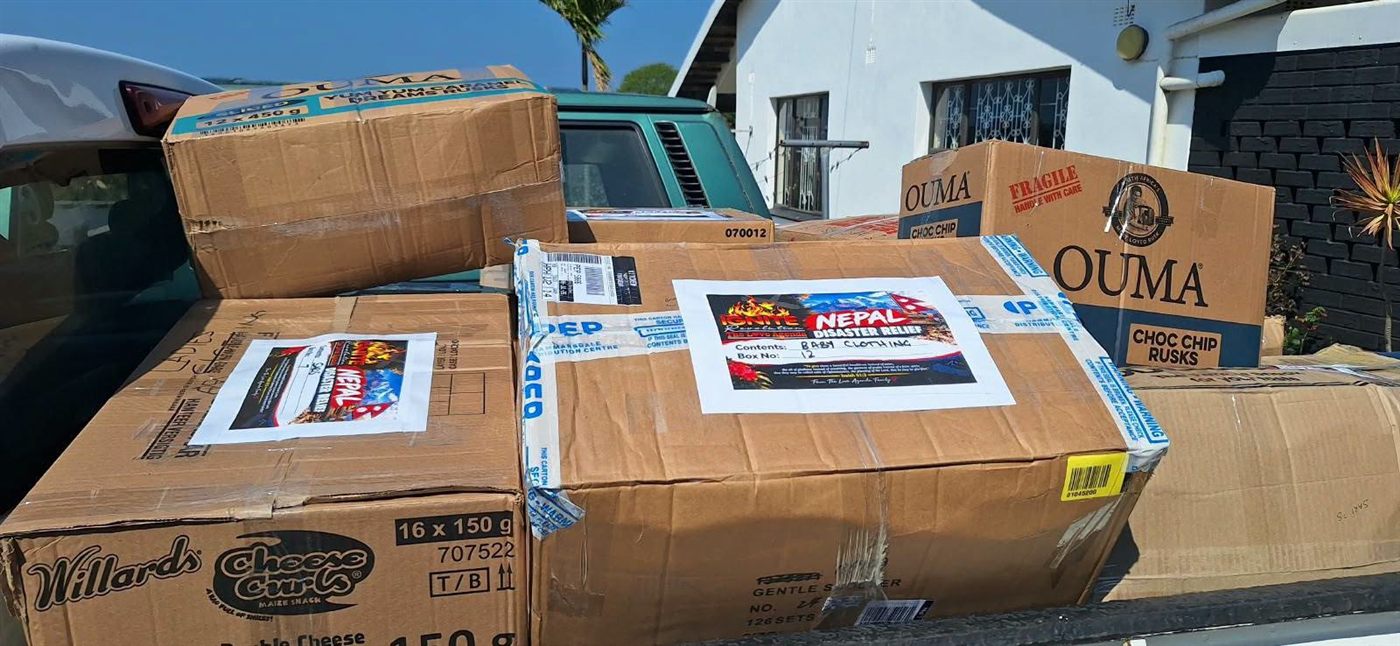 Disaster relief boxes packed