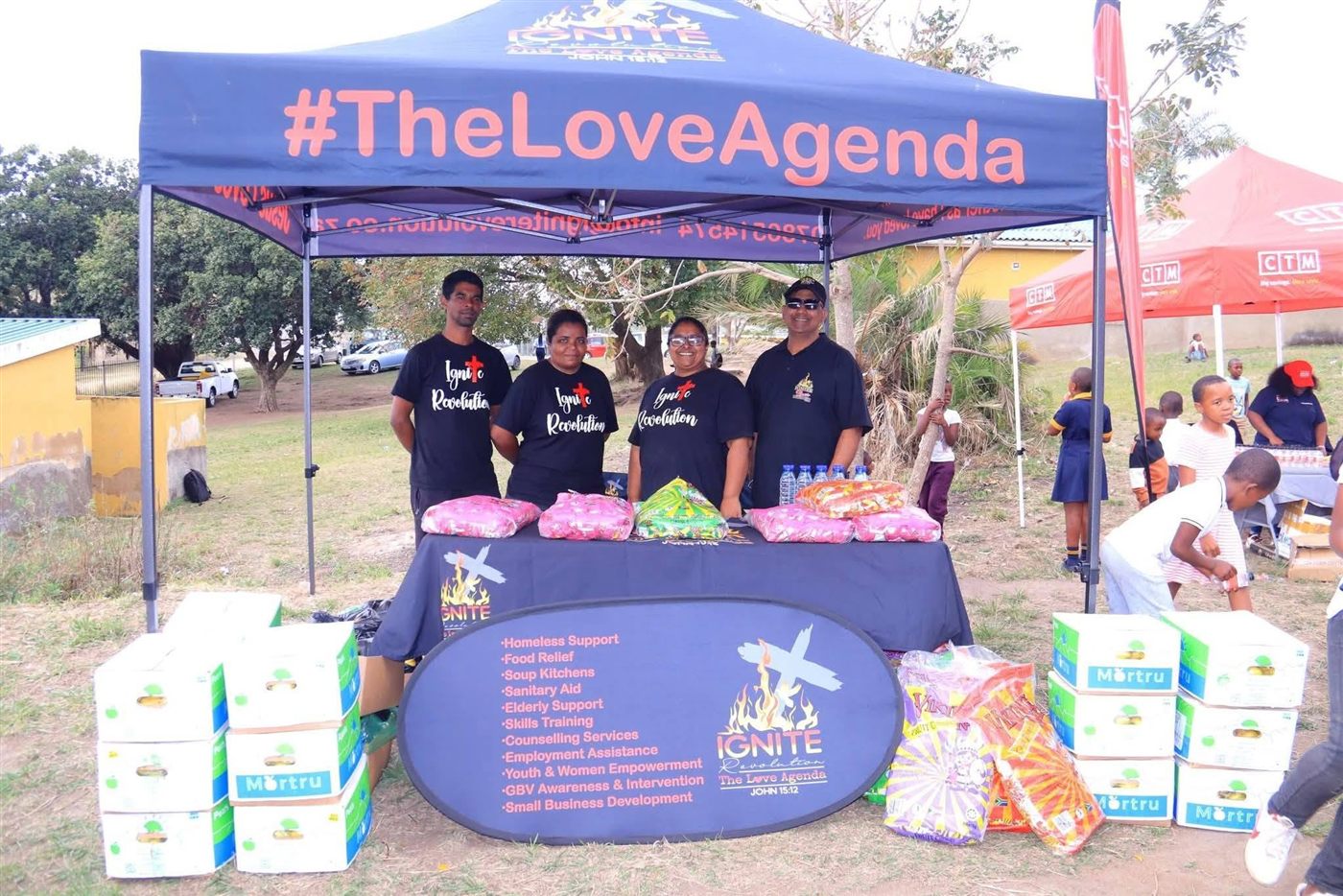 #TheLoveAgenda outreach stand