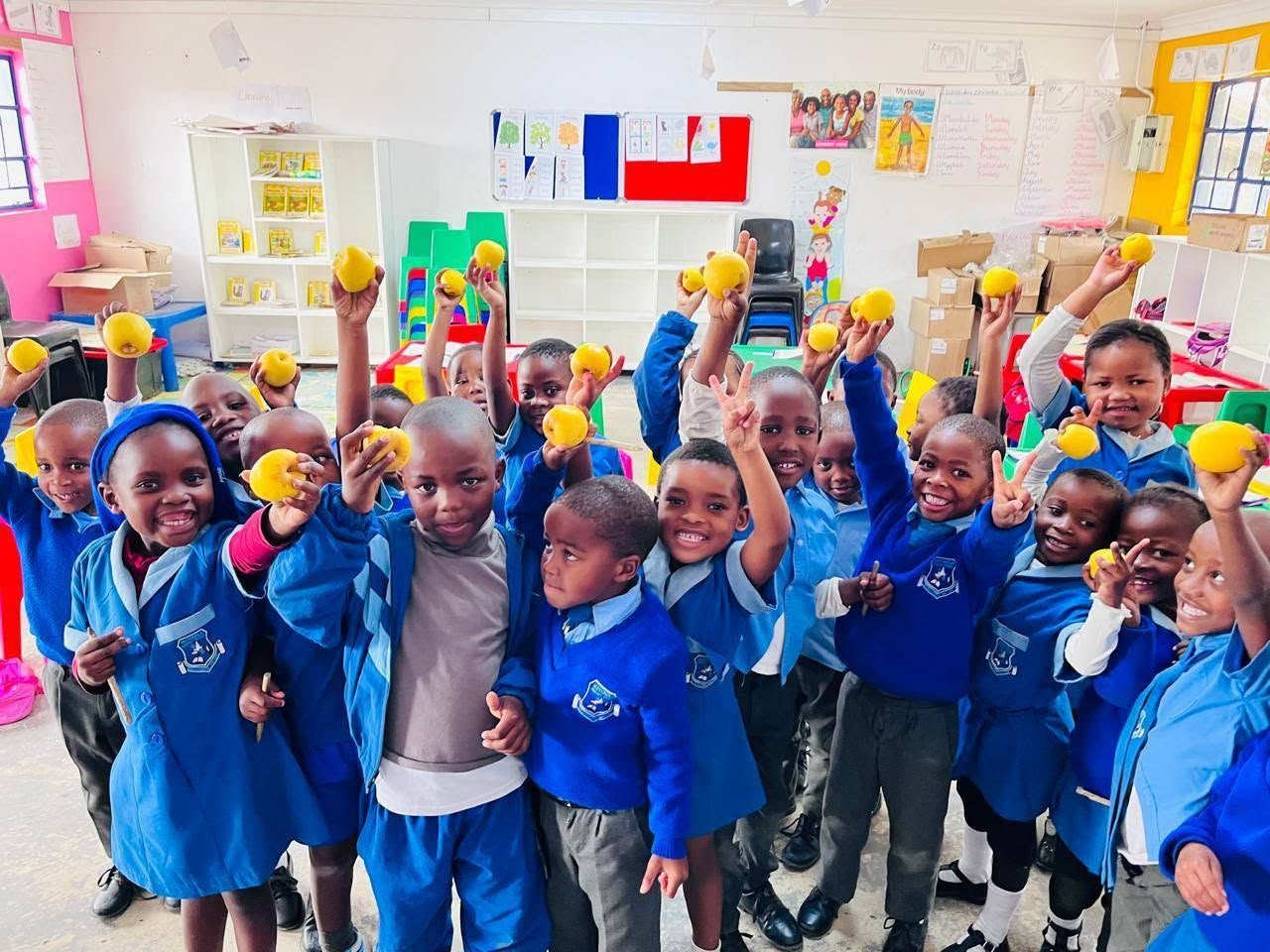 Happy learners at a school visit